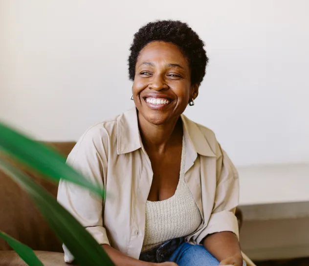 Happy patient smiling at New Horizon Dental